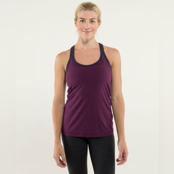 lululemon athletica Tops - LULULEMON Lululemon Modern Racerback Plum / Hyper Stripe Plum size 4
